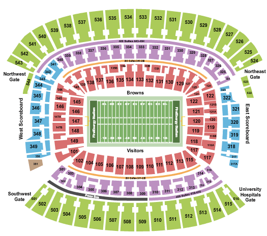 Cleveland Browns Stadium Browns Seating Chart
